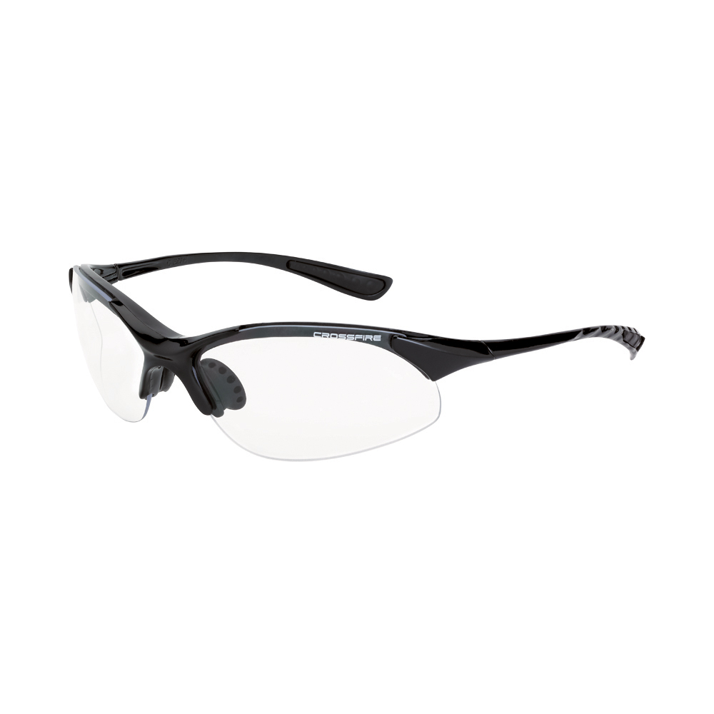 XCBR Premium Safety Eyewear - Shiny Black Frame - Clear Lens - Clear Lens